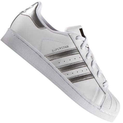 adidas original superstar white and silver